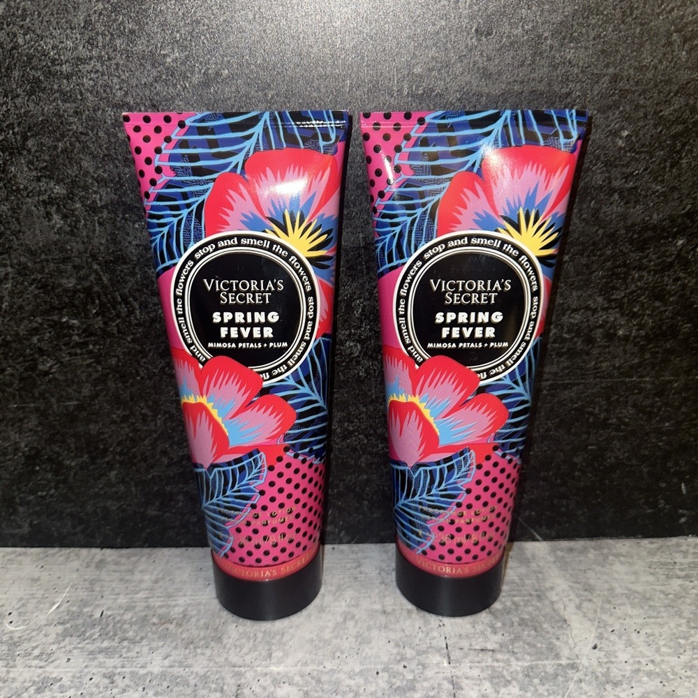 2 Lot Victoria's Secret Spring Fever Fragrance Lotion 8 oz sealed Mimosa & Plum